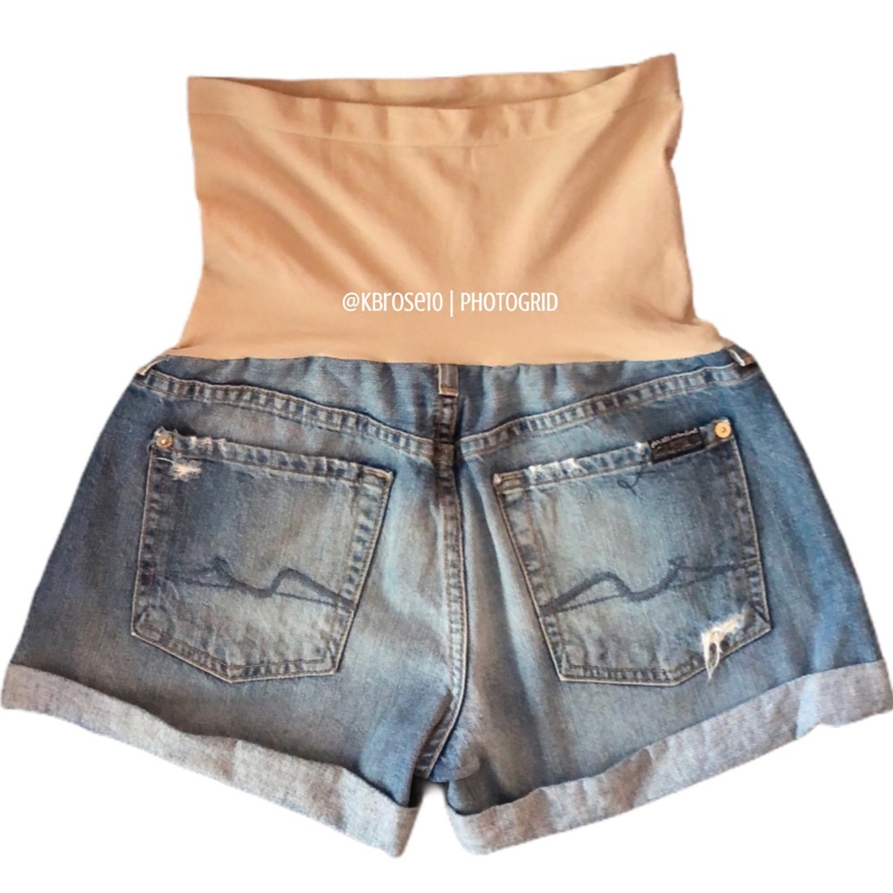 ‼️SOLD‼️7 For All Mankind Maternity Jean Shorts - Picture 2 of 8